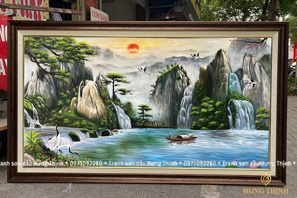 Tranh Sơn Dầu Phong Cảnh Sơn Thủy Hữu Tình LS50545