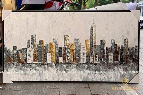 Tranh Sơn Dầu Trừu Tượng Decor Đẹp AT66162