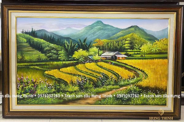 Tranh Sơn Dầu Phong Cảnh Núi Đồi Vùng Cao Tây Bắc LS50562