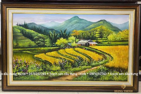 Tranh Sơn Dầu Phong Cảnh Núi Đồi Vùng Cao Tây Bắc LS50562