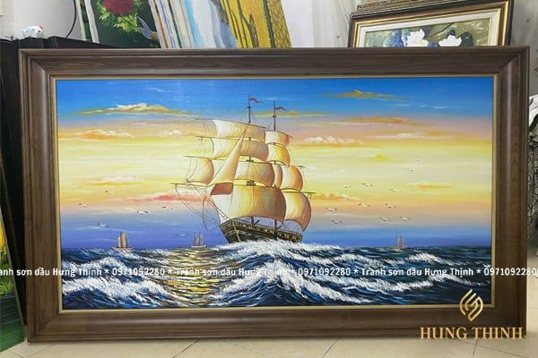 Tranh Sơn Dầu Thuận Buồm Xuôi Gió Đẹp Nhất SS86621