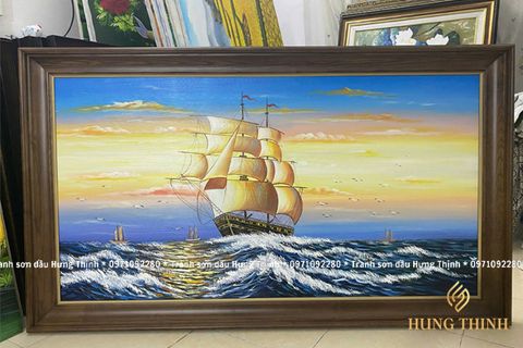 Tranh Sơn Dầu Thuận Buồm Xuôi Gió Đẹp Nhất SS86621