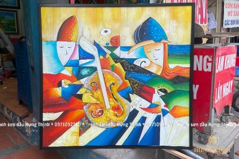 Tranh Sơn Dầu Trừu Tượng Lập Thể AT66170