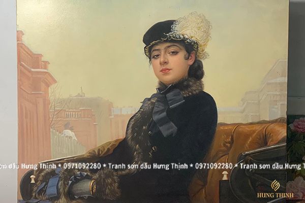 Tranh Sơn Dầu Vẽ Chân Dung Người Đàn Bà Xa Lạ