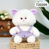  Thú bông 22cm Mèo mặc váy tím -T20209 