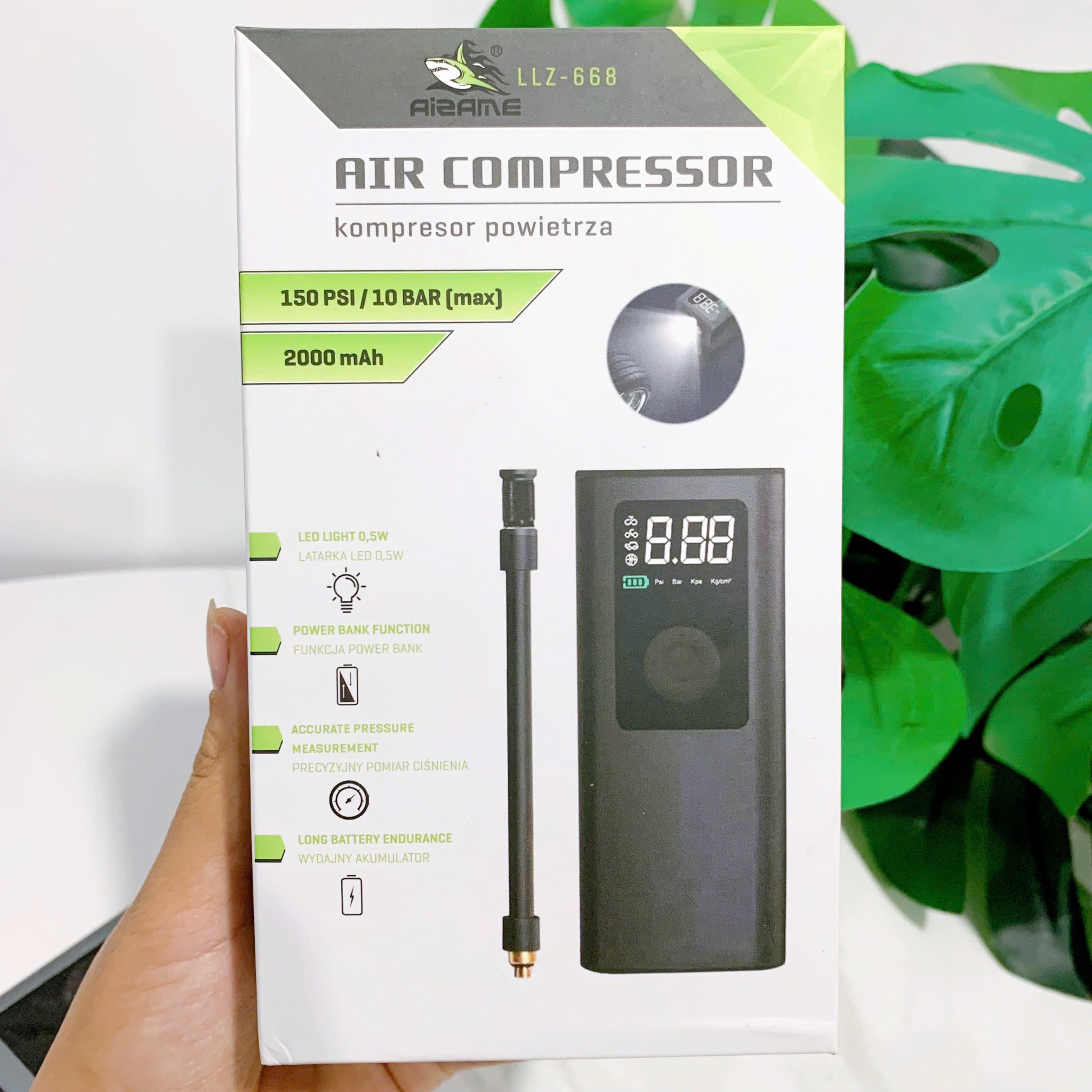 Mini compresor infla moto bici pelotas