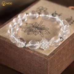 VT Đá Thạch Anh Trắng 1A_10 Mix Charm Cát Tường Bạc 925_BCT01