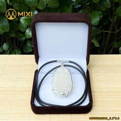 PBM Bất Động Minh Vương Mã Não Trắng Bọc Bạc
