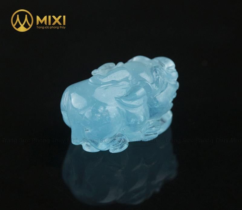Mặt Dây Tỳ Hưu Aquamarine 2A