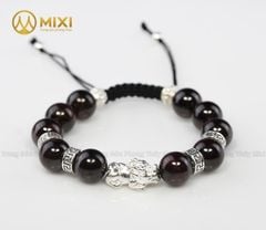 VT Tết Ngọc Hồng Lựu Granat 2A_12 Mix Charm Tỳ Hưu Bạc 999_18_DTHB01