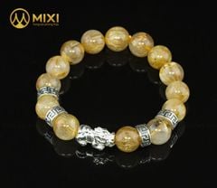 VT Đá Thạch Anh Tóc Vàng 2A_12 Mix Charm Tỳ Hưu Bạc 999_18_BTH01