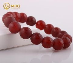 Vòng Tay Mã Não Đỏ Nhám Kinh Phật