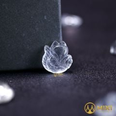 Mặt Dây Hồ Ly Thạch Anh Trắng 2A Ôm Hoa