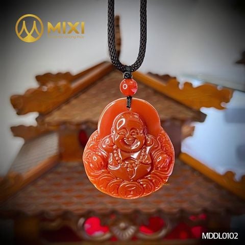 Mặt Dây Phật Di Lặc Mã Não Đỏ