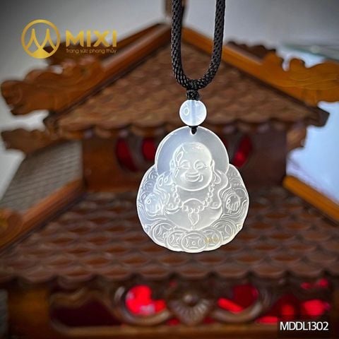 Mặt Dây Phật Di Lặc Mã Não Trắng