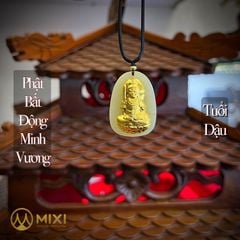 PBM Bất Động Minh Vương Ngọc Bích Nephrite Mạ Vàng