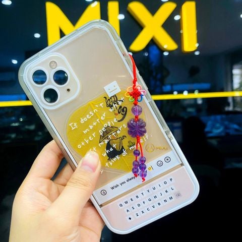 Dây Treo Điện Thoại Cỏ 4 Lá Thạch Anh Tím 1.5 cm