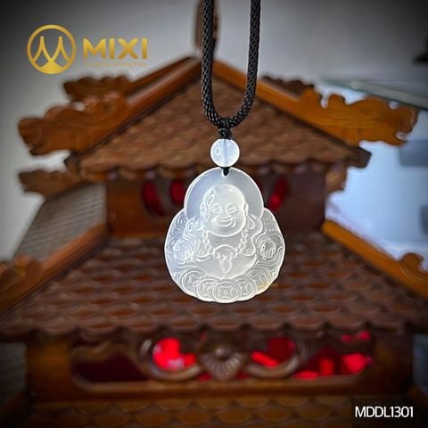 Mặt Dây Phật Di Lặc Mã Não Trắng