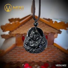 Mặt Dây Phật Di Lặc Núi Lửa Obsidian