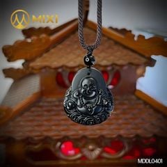 Mặt Dây Phật Di Lặc Núi Lửa Obsidian