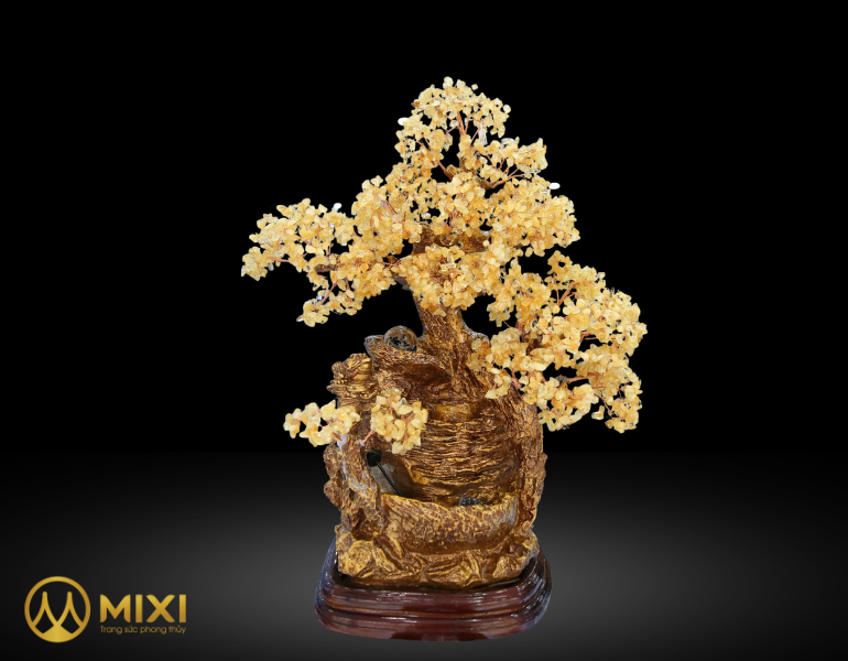 Cây Tài Lộc Phong Thủy Luân Thạch Anh Vàng