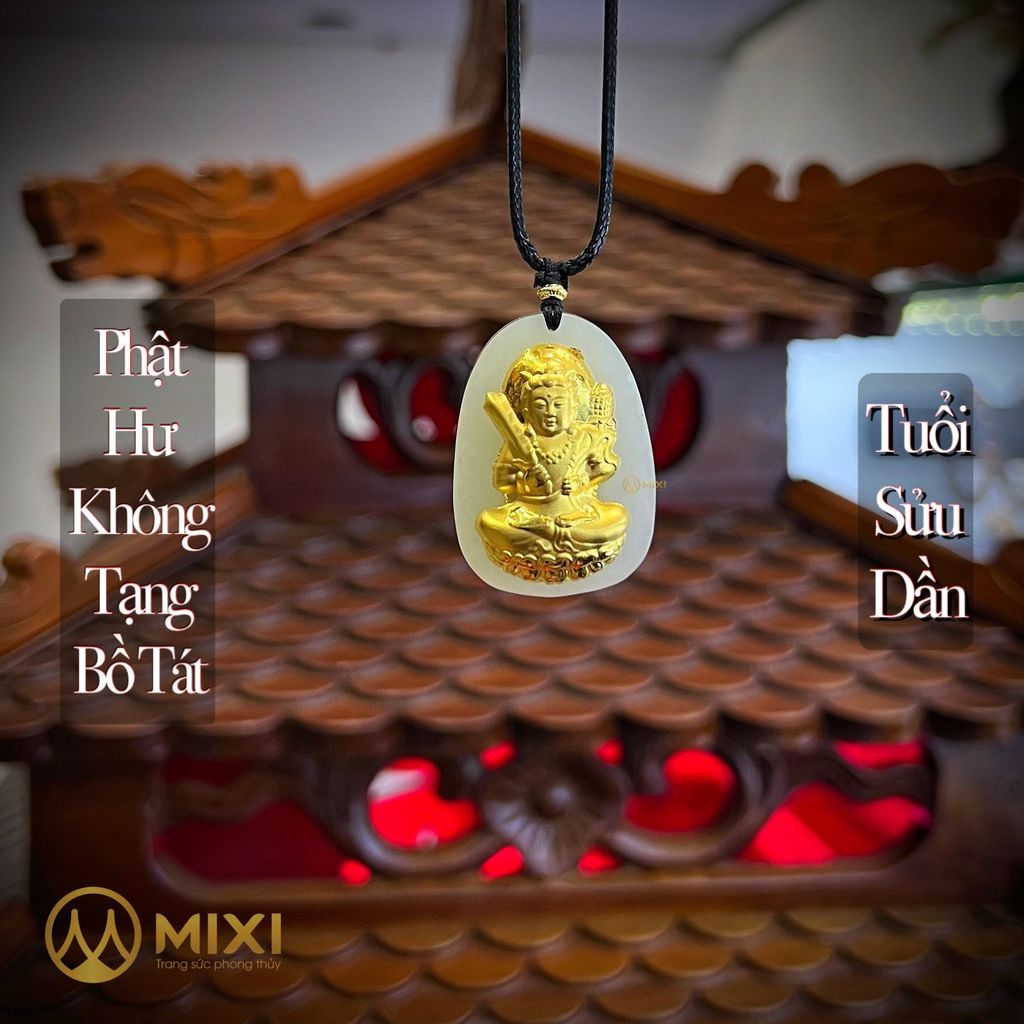 PBM Hư Không Tạng Bồ Tát Ngọc Bích Nephrite Mạ Vàng