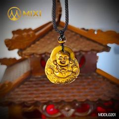 Mặt Dây Phật Di Lặc Mắt Hổ Nâu