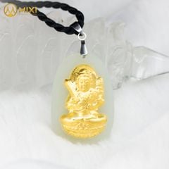 PBM Hư Không Tạng Bồ Tát Ngọc Bích Nephrite Mạ Vàng