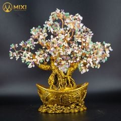 Cây Tài Lộc Thạch Anh Đa Sắc Thỏi Vàng