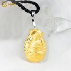 PBM Thiên Thủ Thiên Nhãn Bồ Tát Ngọc Bích Nephrite Mạ Vàng