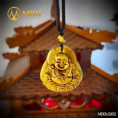 Mặt Dây Phật Di Lặc Mắt Hổ Nâu
