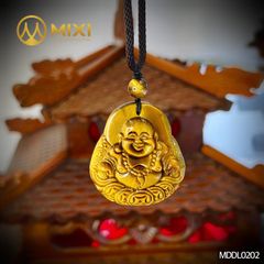Mặt Dây Phật Di Lặc Mắt Hổ Nâu
