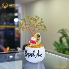 Cây Tài Lộc Hũ Tròn Chữ Bình An Peridot