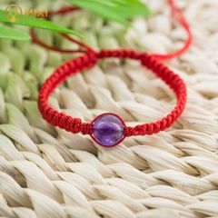 Vòng Tay Chỉ Đỏ Mix Hạt Đá Thạch Anh Tím 2A