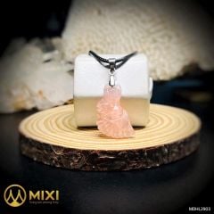 Mặt Dây Hồ Ly Thạch Anh Hồng 2A Ôm Hoa