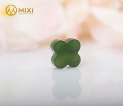 Mặt Đá Ngọc Bích Nephrite Cỏ 4 Lá May Mắn