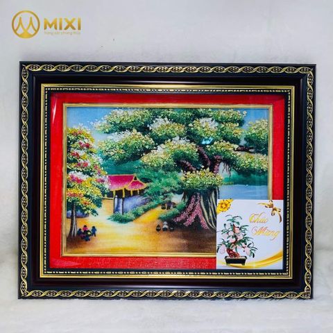 Tranh Đá Quý Phong Cảnh Đồng Quê