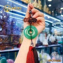 Dây Treo Ô Tô Cát Tường Đồng Điếu Thạch Anh Xanh