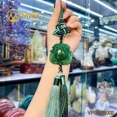 Khánh Treo Ô Tô Cát Tường Hoa Sen Thạch Anh Xanh