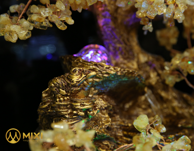 Cây Tài Lộc Phong Thủy Luân Thạch Anh Vàng