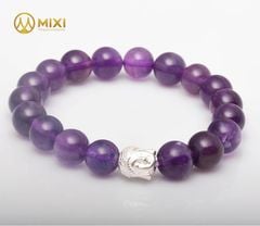 VT Thạch Anh Tím 2A_9 Mix Charm Đầu Phật Bạc 999_BDP01