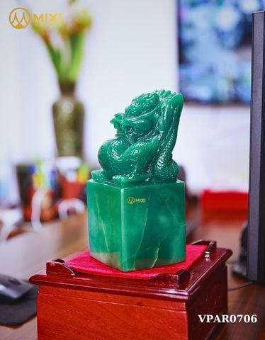 Ấn Rồng Thạch Anh Xanh