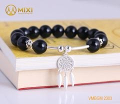 VT Đá Núi Lửa Obsidian_10 Mix Charm Lưới Giấc Mơ (Dreamcatcher) Bạc 925_BLGM02