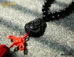 Dây Treo Ô Tô Mặt Phật Di Lặc Núi Lửa Obsidian Mix Đá Núi Lửa Obsidian