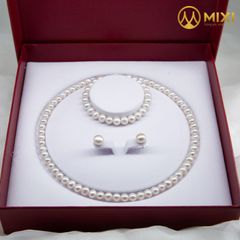 Bộ Trang Sức Ngọc Trai Trắng 4A
