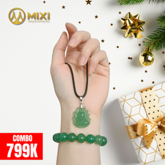 Combo VT Thạch Anh Aventurine 2A_10 và MD Hồ Ly Thạch Anh Xanh 2A 2A Chúa_To