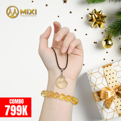 Combo VT Thạch Anh Vàng 1A_10 và MD Hồ Ly Thạch Anh Trắng 2A Ôm Hoa_To