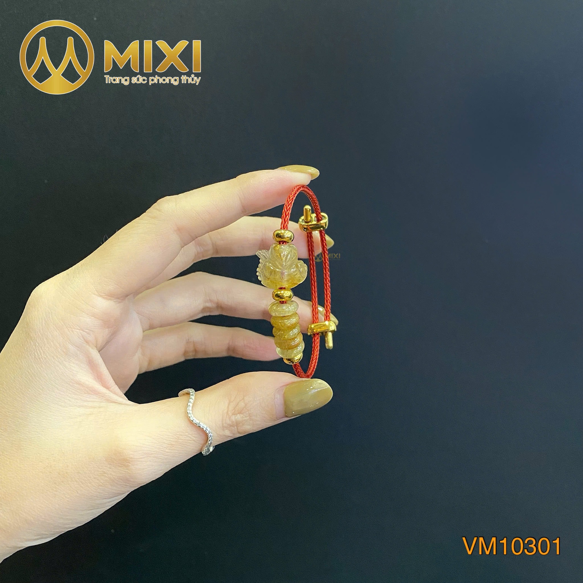 VT Dây Cáp Hồ Ly Thạch anh Tóc Vàng 3A Ôm Hoa Mix Ngũ Điếu