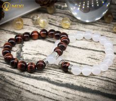VT Mã Não Trắng Mix Hạt Đá Mắt Hổ Đỏ