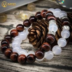 VT Mắt Hổ Đỏ Mix Hạt Đá Mã Não Trắng